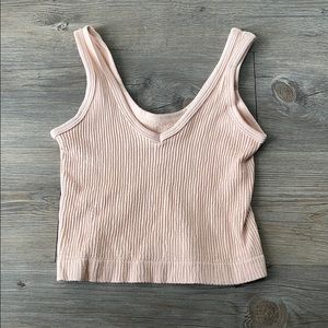 Urban Outfitters Ribbed Tank Top - Light Pink